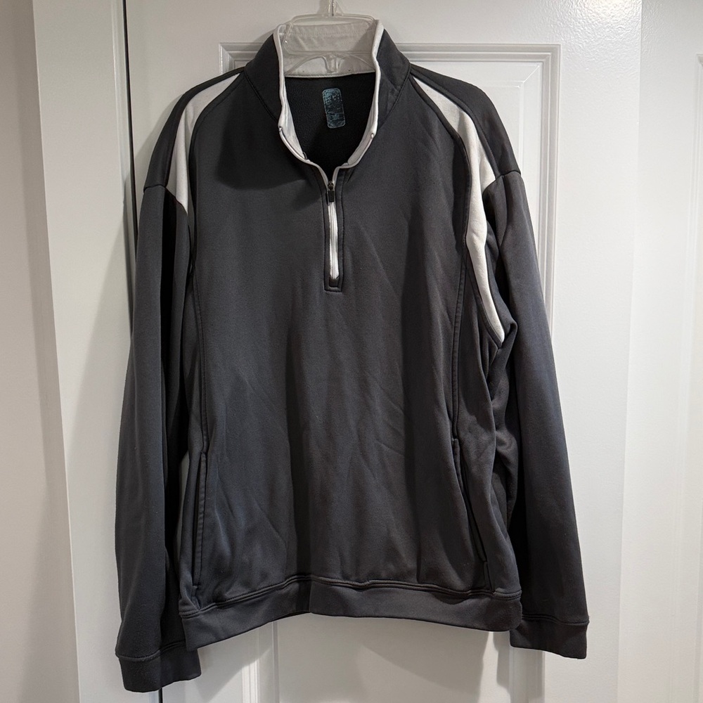 PGA Tour Gray and White Quarter-Zip Sweatshirt